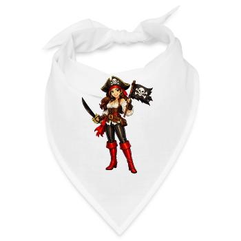 Piratin mit Säbel - Bandana - Weiß - Vorne