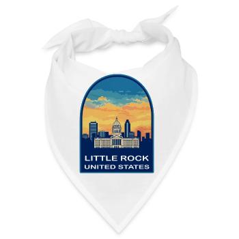 Little Rock, Arkansas Capitol Sunset Reiseabzeichen - Bandana - Weiß - Vorne