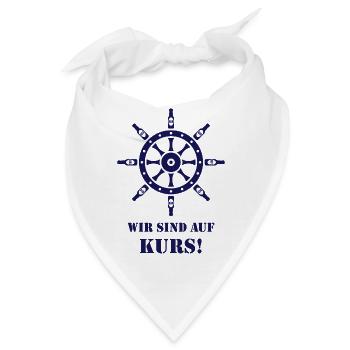 Wir Sind Auf Kurs! (Bier / Steuerrad / Navy) - Bandana - Weiß - Vorne