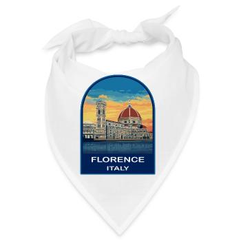 Kathedrale Florenz, Italien Retro-Sonnenuntergangs-Reiseabzeichen - Bandana - Weiß - Vorne