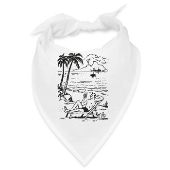 Strandabend Palmen Meer Silhouette - Bandana - Weiß - Vorne