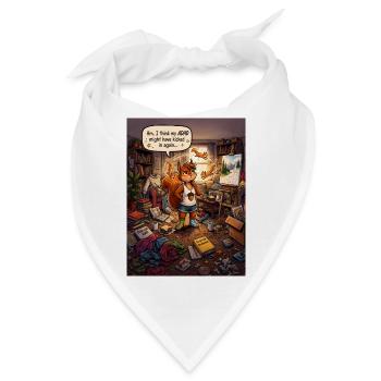 ADHD Squirrel – I Think My ADHD Kicked In Again - Bandana - Weiß - Vorne