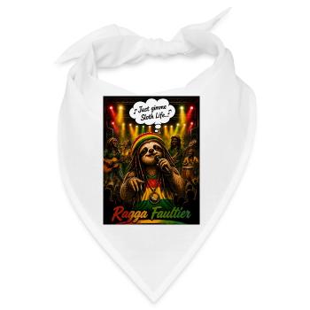 Ragga Faultier – Just Gimme Sloth Life Musik Motiv - Bandana - Weiß - Vorne