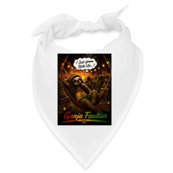 Ganja Faultier – Reggae Faultier mit Tropen-Vibes - Bandana - Weiß - Vorne
