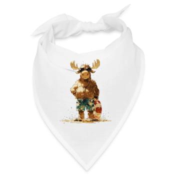 Elch on the beach - Lässiger Elch mit Rettungsring - Bandana - Weiß - Vorne