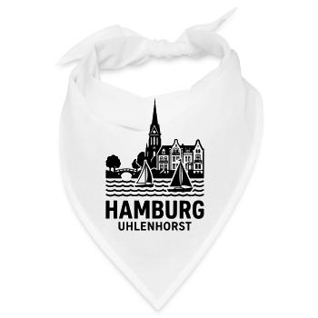 Hamburg Uhlenhorst Silhouette Alster - Bandana - Weiß - Vorne
