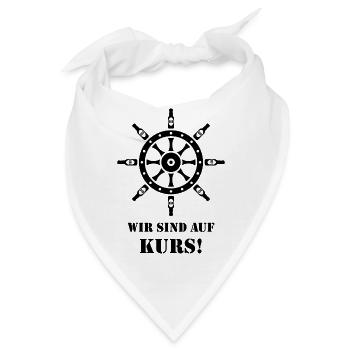 Wir Sind Auf Kurs! (Bier / Steuerrad / Black) - Bandana - Weiß - Vorne
