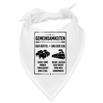 Büffel und Zug - Bandana - Weiß - Vorne