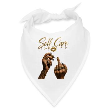Self Care Mittelfinger Gold Drip Streetwear - Bandana - Weiß - Vorne