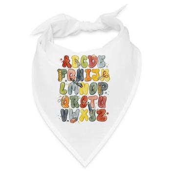 Buntes Aquarell-Alphabet für den Schulanfang - Bandana - Weiß - Vorne