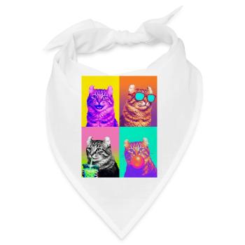 Katzen American Curl Katze - Bandana - Weiß - Vorne