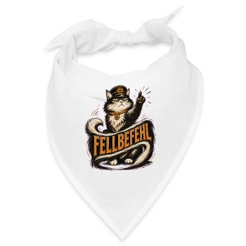 Fellbefehl – Kapitän Katze Chef im Haus - Bandana - Weiß - Vorne