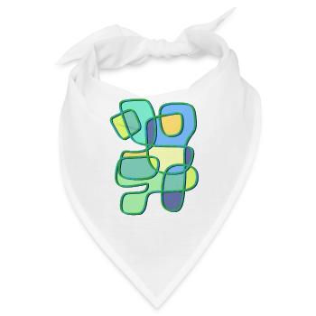 Patchwork Farbspiel Konturkunst - Bandana - Weiß - Vorne