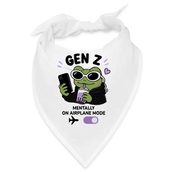 Gen Z-Frosch mit Boba Kawaii lustiger Meme-Ästhetik - Bandana - Weiß - Vorne