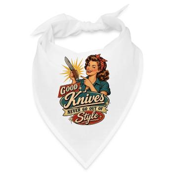 Retro Pinup Messer Stil - Bandana - Weiß - Vorne
