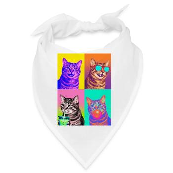 Katzen Manx Katze - Bandana - Weiß - Vorne