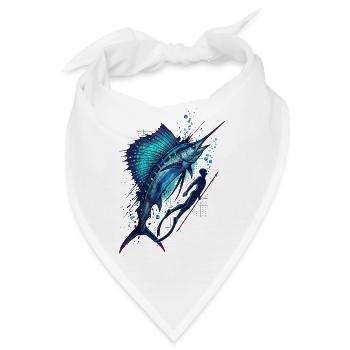Dive into Deep Blue - Bandana - Weiß - Vorne