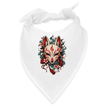 Kitsune Mask Blütenpracht - Bandana - Weiß - Vorne
