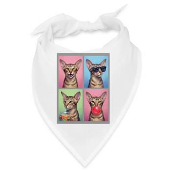 Katzen Orientalisch Kurzhaar Katze - Bandana - Weiß - Vorne