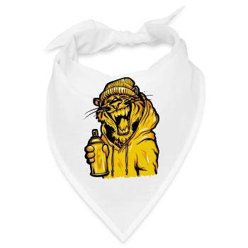 Tiger Graffiti Humor - Bandana - Weiß - Vorne