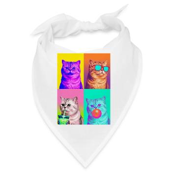 Katzen Perser Katze - Bandana - Weiß - Vorne