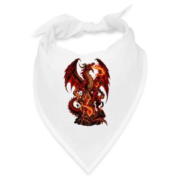Flammendrache Inferno - Bandana - Weiß - Vorne
