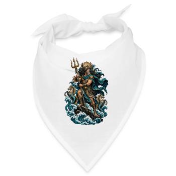 Meeresgott Poseidon - Bandana - Weiß - Vorne