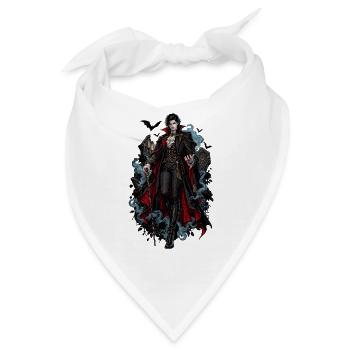 Adliger Vampir im Barockcape - Bandana - Weiß - Vorne