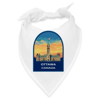 Abzeichen des Friedensturms des Parlamentshagels von Ottawa Canada - Bandana - Weiß - Vorne