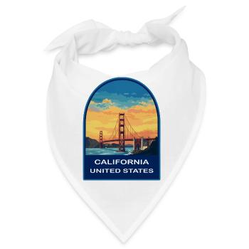 Kalifornien, USA Golden Gate Bridge Reiseabzeichen - Bandana - Weiß - Vorne
