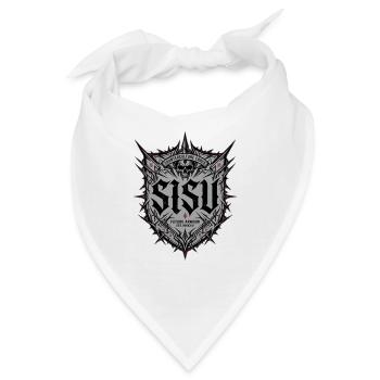 Finnisches Sisu Schildschädel Dunkle Kunstgym - Bandana - Weiß - Vorne