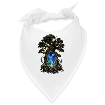 Weltenbaum Portal Nacht - Bandana - Weiß - Vorne