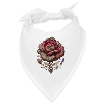 Schnitzte Rose - Bandana - Weiß - Vorne