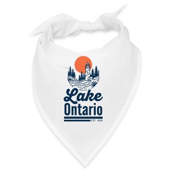 Lake Ontario Leuchtturm Sonnenuntergang - Bandana - Weiß - Vorne
