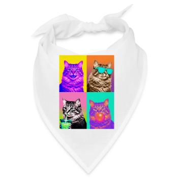 Katzen Graue Tabby Katze - Bandana - Weiß - Vorne