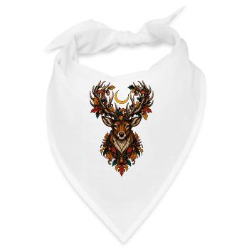 Herbsthirsch Mondnacht - Bandana - Weiß - Vorne