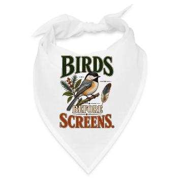 Birds Before Screens - Bandana - Weiß - Vorne
