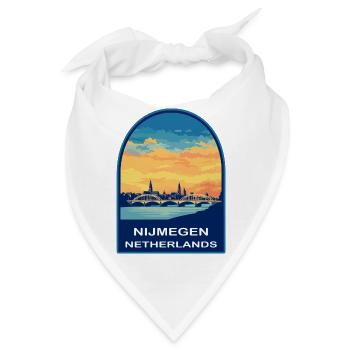 Nijmeger Niederlande Waalbrücke Reiseabzeichen - Bandana - Weiß - Vorne
