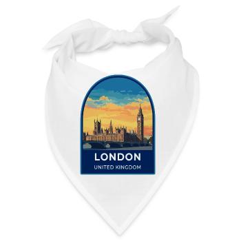 London, UK Big Ben Westminster Bridge Reiseabzeichen - Bandana - Weiß - Vorne