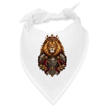 Königslöwe im Rüstungsdesign - Bandana - Weiß - Vorne
