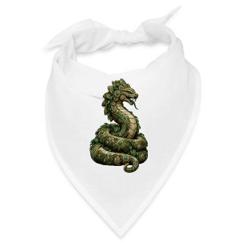 Jade Drachen mit Lianen - Bandana - Weiß - Vorne