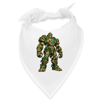 Grünstein-Golem im Urwaldzauber - Bandana - Weiß - Vorne