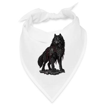 Dunkler Wolfkrieger mit Rüstung - Bandana - Weiß - Vorne