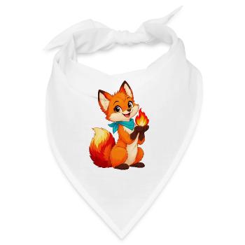 Fuchs mit Funkenflamme - Bandana - Weiß - Vorne