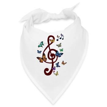 Flatternder_Notenschluessel - Bandana - Weiß - Vorne