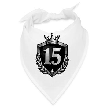 15 Schild mit Krone und Lorbeer - Bandana - Weiß - Vorne
