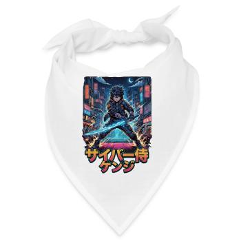 Cyber Samurai Kenji Neonklinge - Bandana - Weiß - Vorne