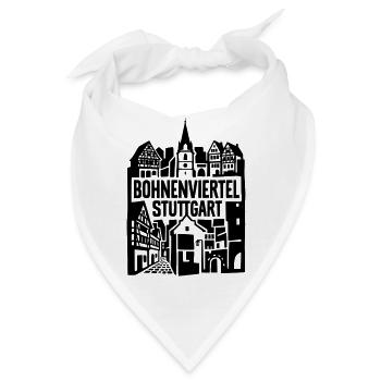 Bohnenviertel Stuttgart Skyline Silhouette - Bandana - Weiß - Vorne