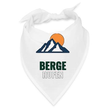Minimalistische Berglinie T‑Shirt – Berge rufen - Bandana - Weiß - Vorne