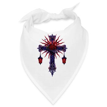 Dunkles Rosenkreuz-Laterne - Bandana - Weiß - Vorne
